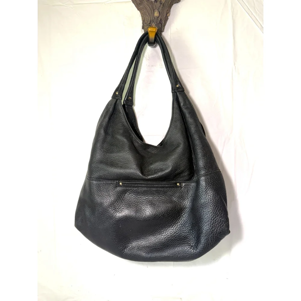 Michael Kors Fulton Black Leather Hobo Shoulder Bag